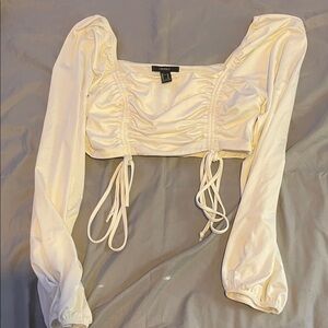 Forever 21 White Long Sleeve Top